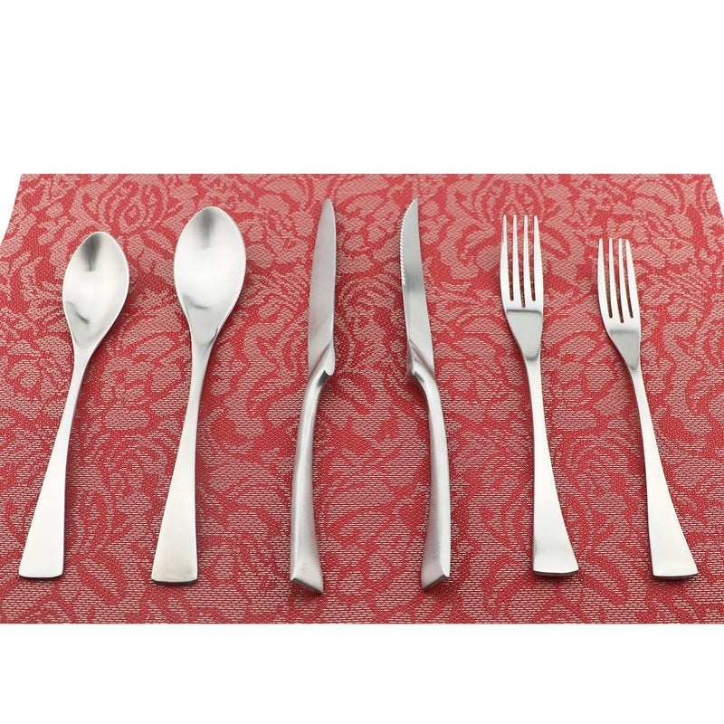 Uniturcky 24-Piece Flatware Set,Extra Thick Heavy Duty - 18/10 Stainless Steel Cutlery Sets,High Matte Finish Silverware Flatware Sets Service for 4,Use for Home,Kitchen, Utensil Sets - Image 1